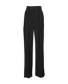 Staud Logo High Waist Trousers With Pleat Detailing In Black