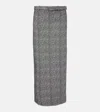 Staud Long Herringbone Pattern Pencil Murray Skirt In Grey