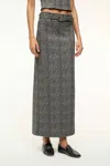 Staud Long Herringbone Pattern Pencil Murray Skirt In Grey