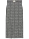 Staud Long Herringbone Pattern Pencil Murray Skirt In Multicolor