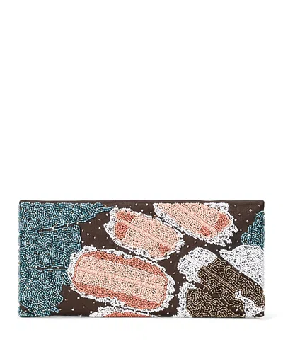 Staud Muse Beaded Clutch In Brown