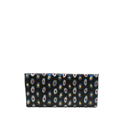 Staud Muse Bead-embellished Ikat-print Clutch Bag In Black