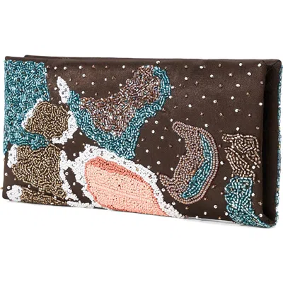 Staud Muse Butterfly Beaded Clutch In Butterfly Moss