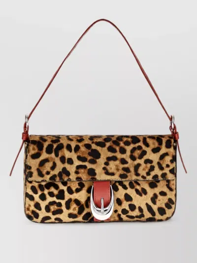 Staud Na Calf Leather Clutch Bag In Brown