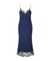 Staud Nadia Lace-trim Midi Dress In Blue
