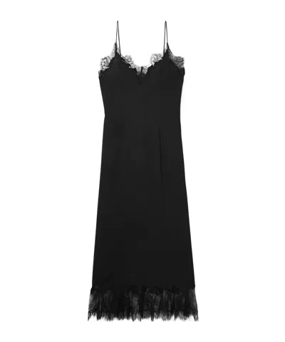 Staud Nadia Lace-trimmed Dress In Black