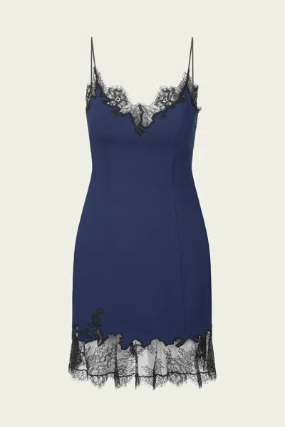 STAUD NADIA MINI DRESS IN NAVY