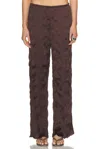 Staud Nami Pleated Pants In Brown