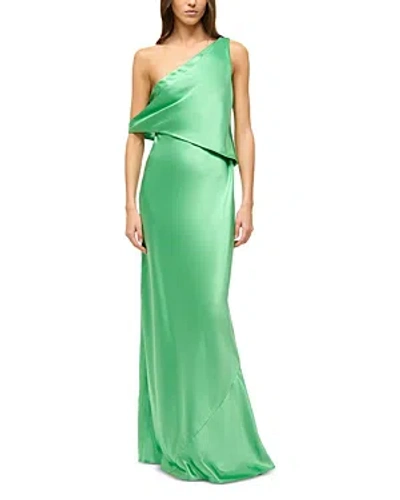 Staud Naomi Asymmetrical Dress In Seaweed