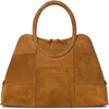 Staud Naomi Suede Satchel In Brown