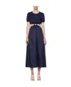 Staud Navy Calypso Midi Dress In Black