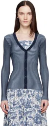 Staud Navy Cargo Cardigan In Nvcl Navy/clear Blue