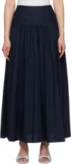 Staud Navy Procida Maxi Skirt In Nvy Navy