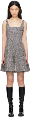 Staud Navy Wells Minidress In Nvms Navy Mosaic