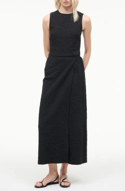 Staud Nema Smock Midi Dress In Blue