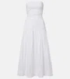 Staud Nia Strapless Seersucker Maxi Dress In White