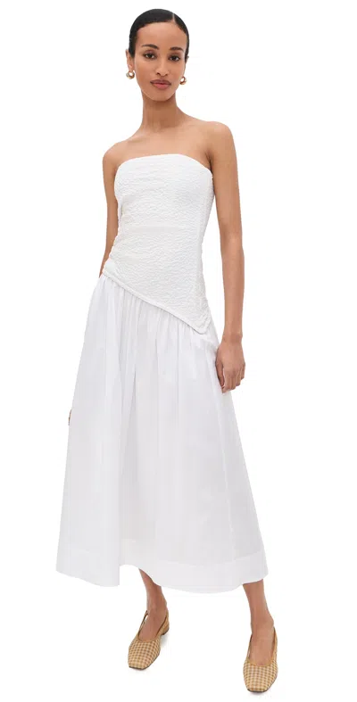STAUD NIA DRESS WHITE