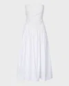 Staud Nia Strapless Seersucker Maxi Dress In White