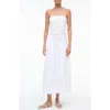 Staud Nia Strapless Seersucker Maxi Dress In White