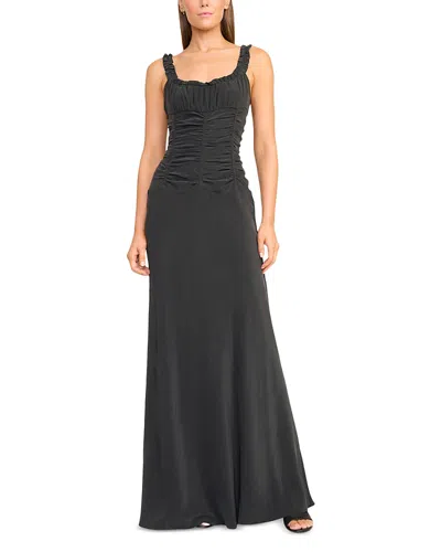 Staud Nic Silk Maxi Dress In Black