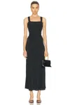 Staud Nic Ruched Washed-silk Maxi Dress In Black