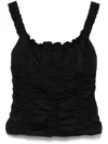 Staud Nic Ruched Sleeveless Top In Black