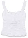 Staud Nic Shirred Tank Top In White