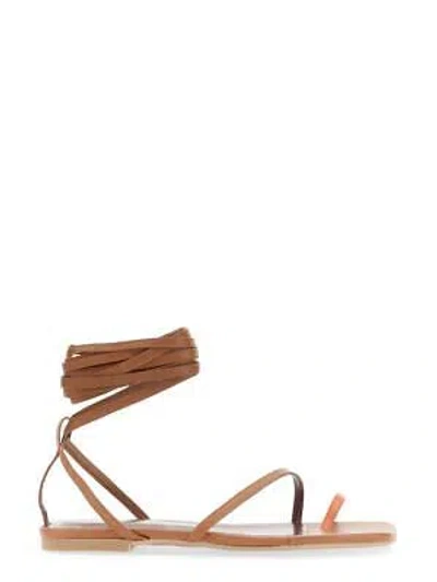 Pre-owned Staud Nicola Gladiator Sandal In Beige