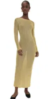 Staud Knitted Maxi Dress In Gold