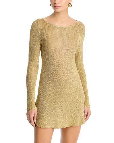 Staud Nikitta Metallic Mini Dress In Brown