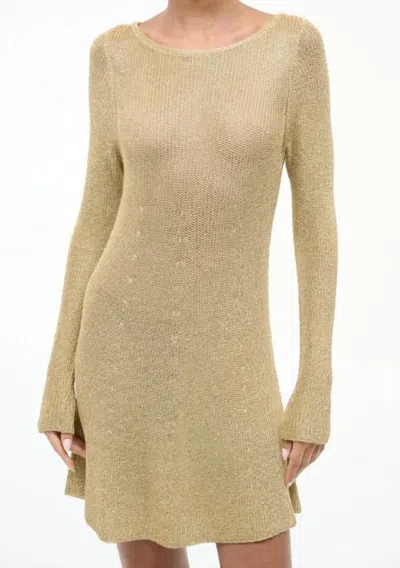 Staud Nikitta Mini Dress In Gold In Brown