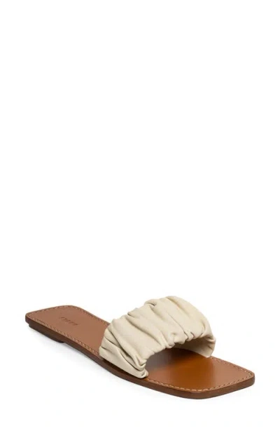 Staud Nina Ruched Slide Sandal In Brown