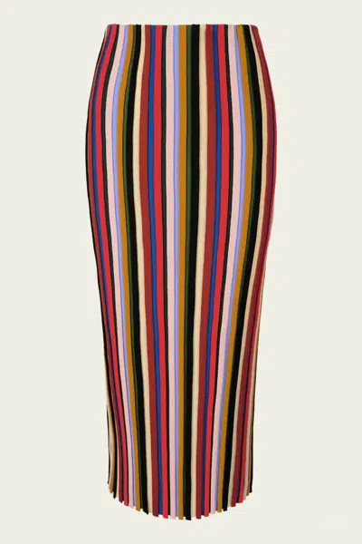 Staud Noemi Skirt In Artist Stripe In Multi