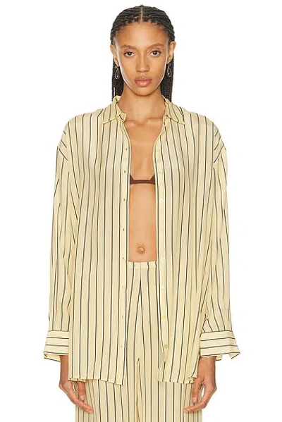 Staud Nolan Silk Shirt In Brown