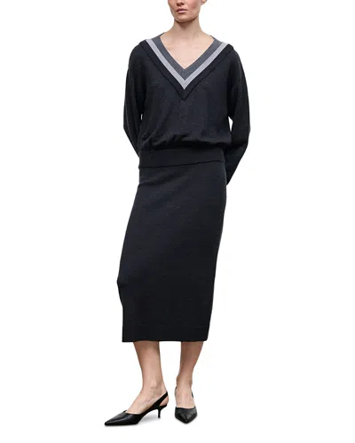 Staud Normandy Merino Wool Midi Sweater Dress In Multi