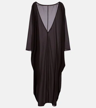 Staud Nour Chiffon Beach Dress In Brown