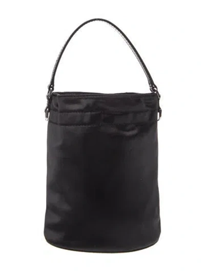 Pre-owned Staud Nylon Bucket Bag In Black