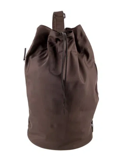 Pre-owned Staud Nylon Bucket Bag In Brown