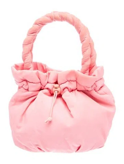 Pre-owned Staud Nylon Bucket Bag In Pink