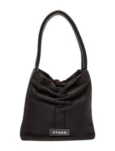 Pre-owned Staud Nylon Bucket Bag Small In Black