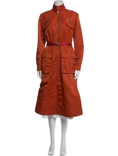 Pre-owned Staud Nylon Coat In Orange