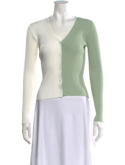 Pre-owned Staud Nylon Colorblock Pattern Sweater In Multi