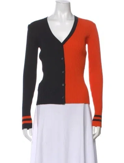 Pre-owned Staud Nylon Colorblock Pattern Top In Orange