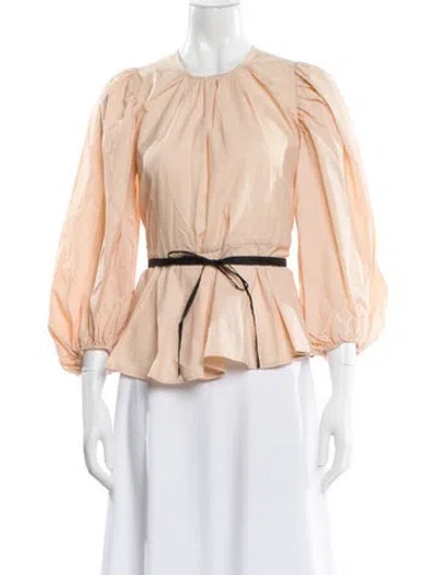 Pre-owned Staud Nylon Crew Neck Blouse In Neutral