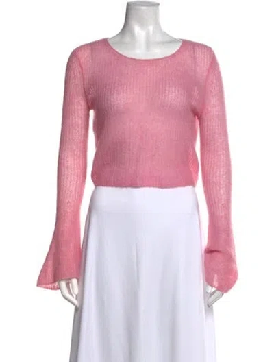 Pre-owned Staud Nylon Crew Neck Sweater In Pink