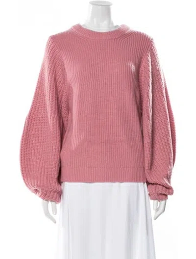 Pre-owned Staud Nylon Crew Neck Sweater W/ Tags In Pink