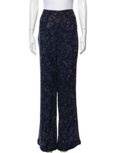 Pre-owned Staud Nylon Flared Pants In Blue