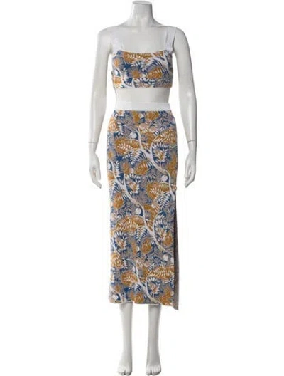 Pre-owned Staud Nylon Floral Print Skirt Set In Multicolor
