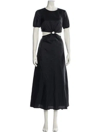 Pre-owned Staud Nylon Long Dress In Black