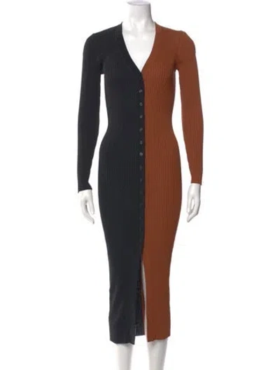 Pre-owned Staud Nylon Long Dress In Black